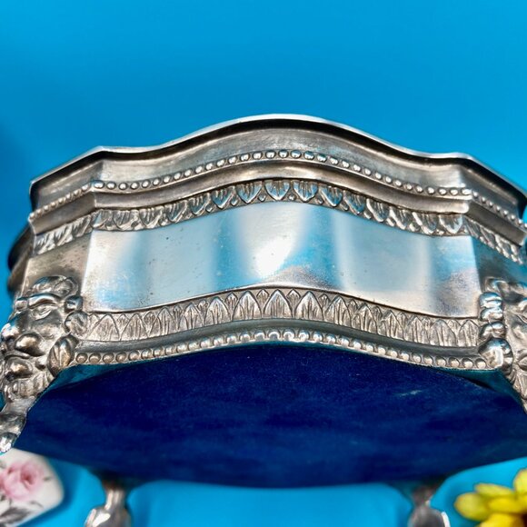 SOLD***Jewelry Box, trinket box, vintage silver-plated Dieu Et Mon Droit - Picture 4 of 14